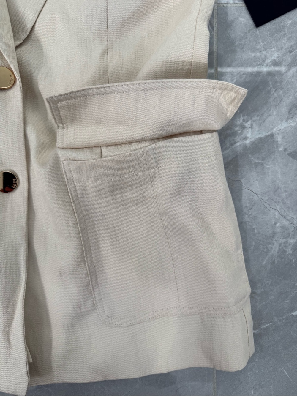Women’s DKNY Longline Vest Notched Lapel Buttons Pockets Chic Career Small - Picture 6 of 16